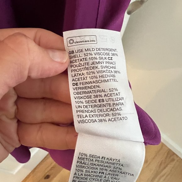 & Other Stories Purple Satin Bias-cut A-Line Midi Skirt Purple US4 - Picture 5 of 6